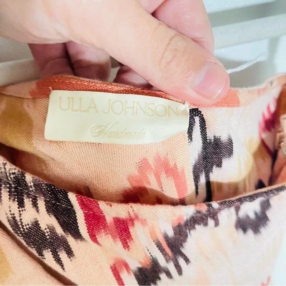 NEW Ulla Johnson Idra Ikat Cotton Midi Dress Sienna - Picture 5 of 9